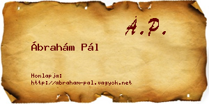 Ábrahám Pál névjegykártya