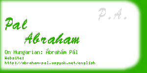 pal abraham business card